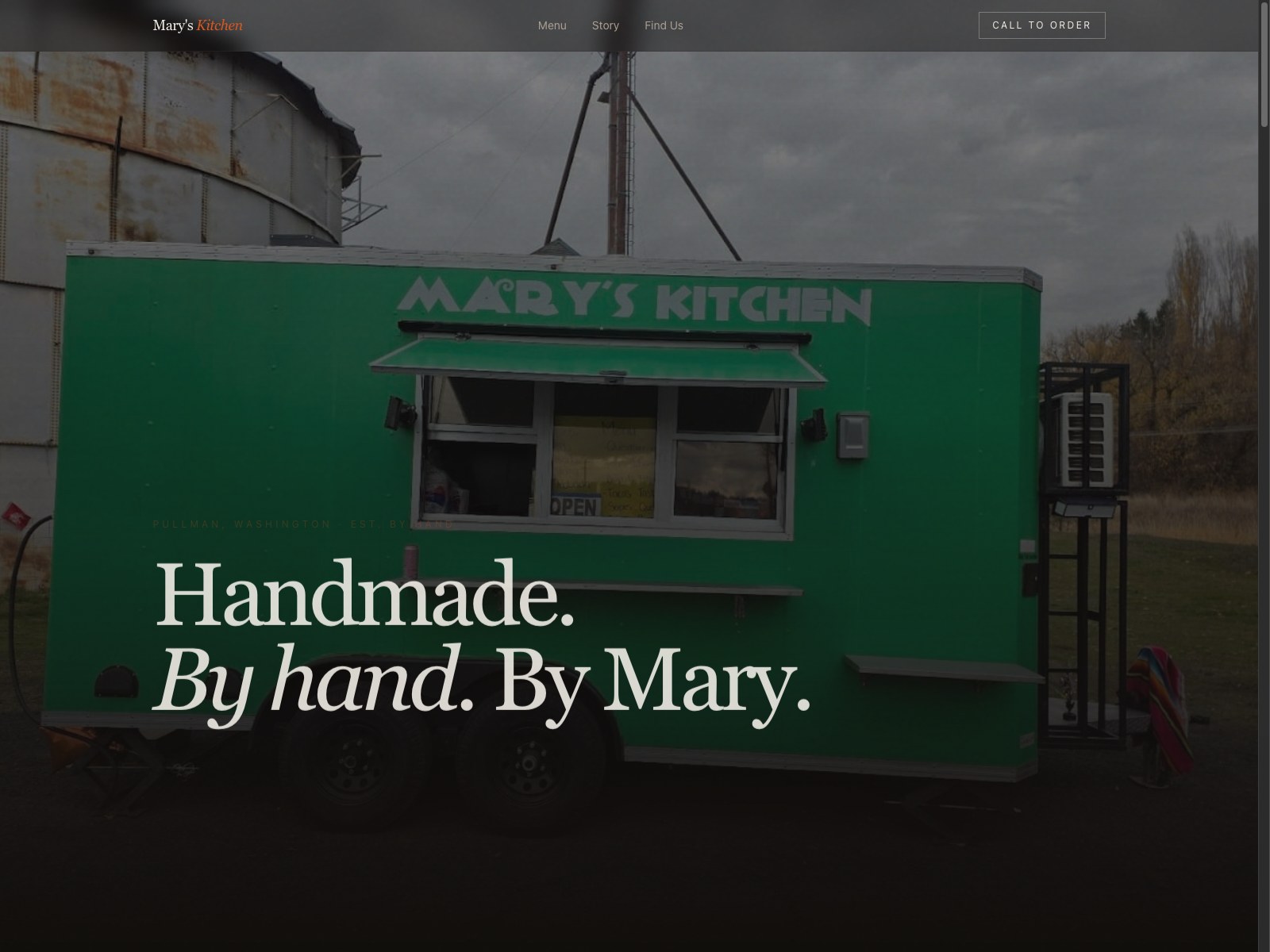 Mary's Kitchen — Pullman, WA food truck website